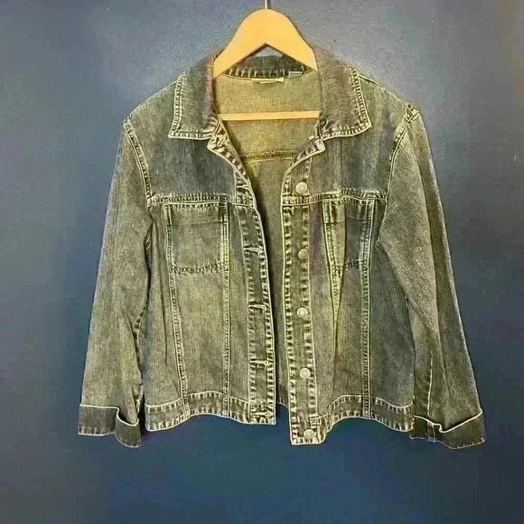 Chico’s Design Y2K Vintage 80’s 90’s Denim‎ Jean Jacket Woman’s Size 1 Med Wash - Picture 2 of 10